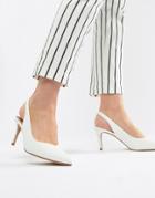Asos Design Sebastian Slingback Mid Heels - White
