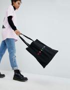 Asos X Glaad Tote Bag With Unity Embroidery In Black - Black