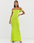 Club L Bardot Fishtail Maxi Dress - Green
