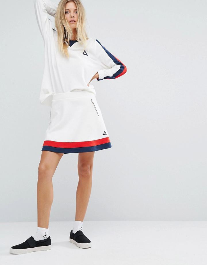 Le Coq Sportif Premium Retro Skirt - White