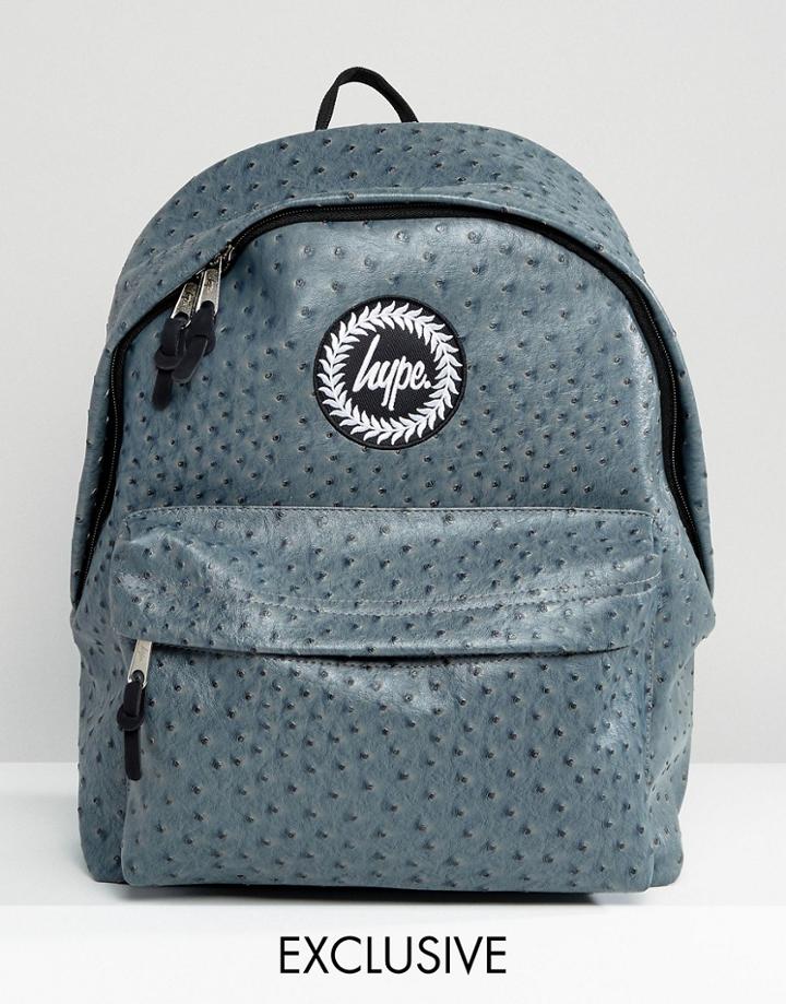 Hype Exclusive Charcoal Gray Faux Ostrich Backpack - Gray