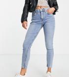 Topshop Petite Recycled Cotton Blend Jamie Jeans In Bleach-blues