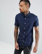 Midnight Surf Lightening Print Shirt - Navy