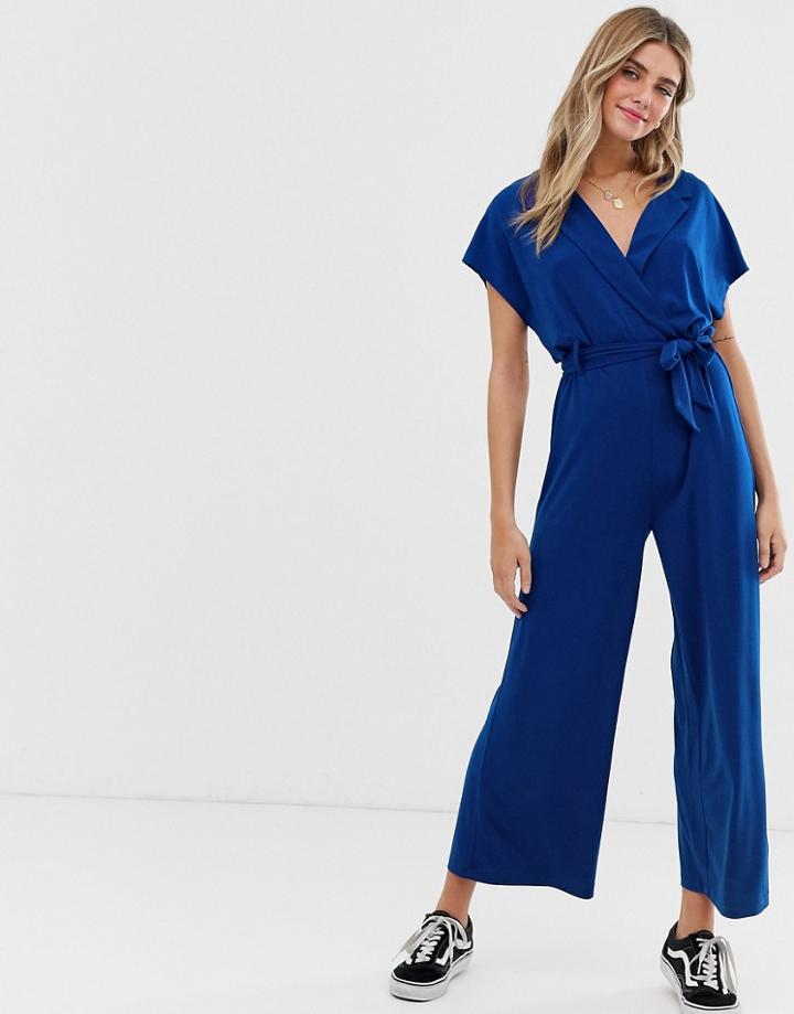 Jdy Wrap Detail Jumpsuit - Blue