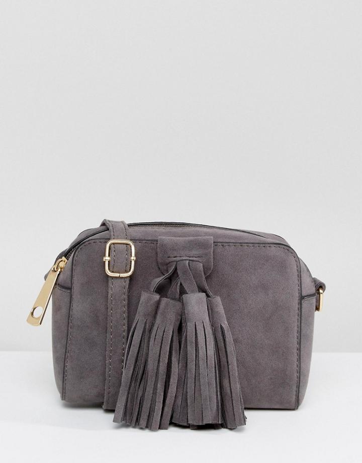 Yoki Tassel Detail Crossbody Bag - Gray