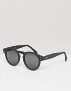 Komono Clement Round Sunglasses Metal Series - Black