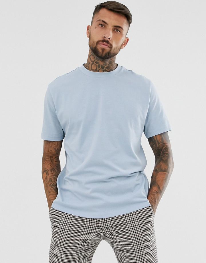 Asos Design Organic Relaxed T-shirt With Crew Neck In Blue