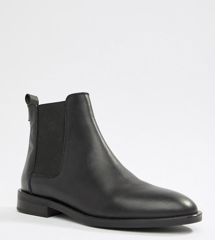 Asos Design Aura Leather Chelsea Ankle Boots-black