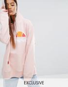Ellesse Extreme Oversized Hoodie With Washed Logo - Pink
