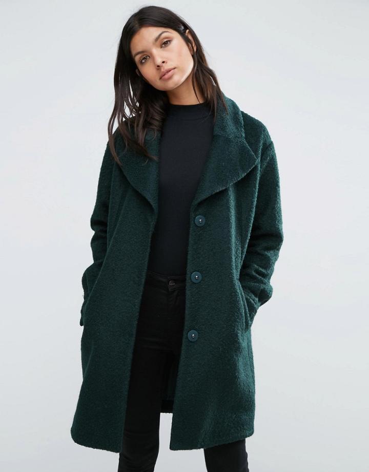 Y.a.s Camen Textured Oversized Coat - Green