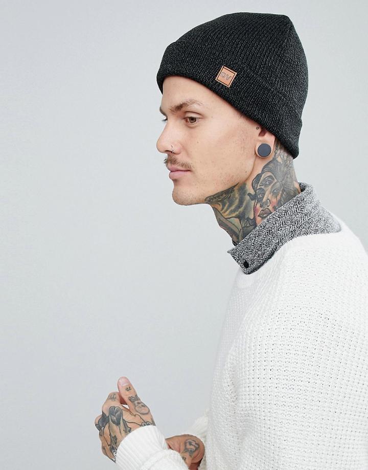 Dead Vintage Beanie Hat In Gray Marl - Gray