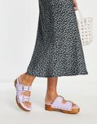 Raid Hellena Buckle Mule Clog Sandals In Pink-purple