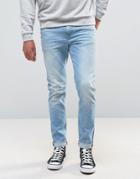 Asos Skinny Jeans In 12.5oz Bleach Blue - Blue