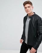 Hollister Faux Leather Moto Jacket In Black Faux Leather - Black