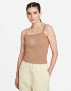 Nike Seasonal Classics Washed Cami Top In Dark Sand-brown