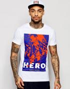 Hero's Heroine T-shirt With Block Splatter Print - Navy