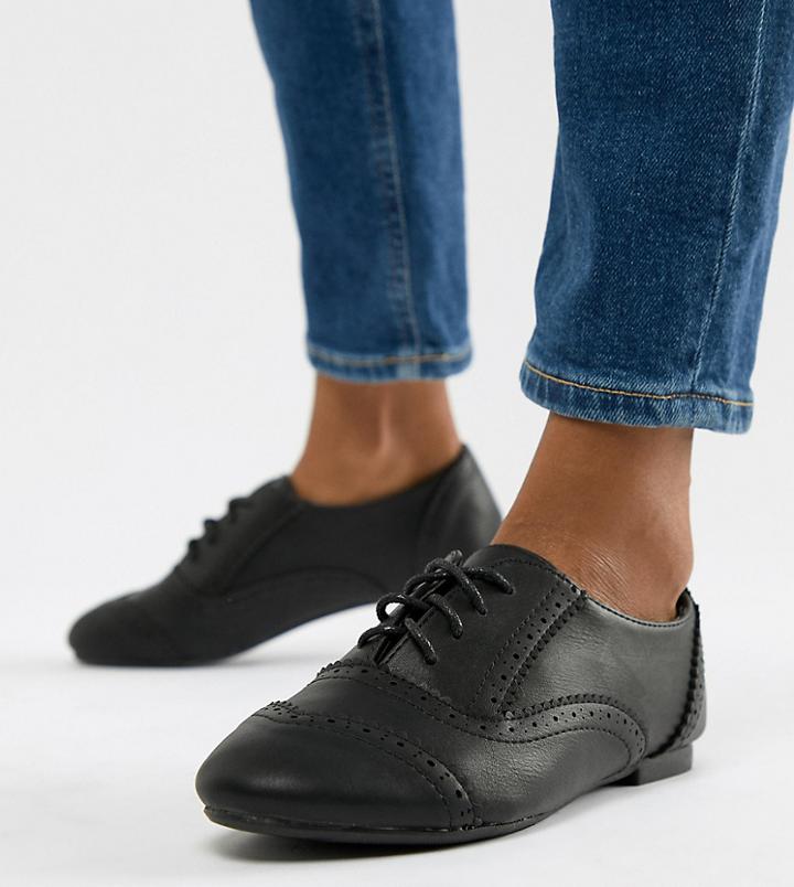 New Look Wide Fit Brogue - Black