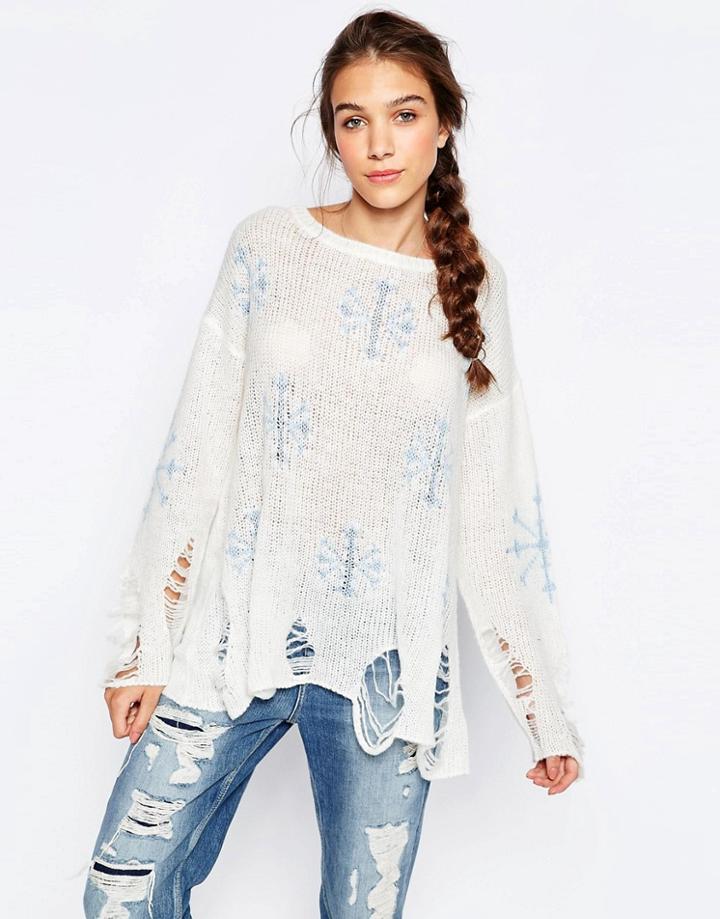 Wildfox String Sweatshirt - Blue
