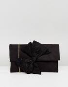 Lipsy Clutch Bag With Diamonte Bow - Black