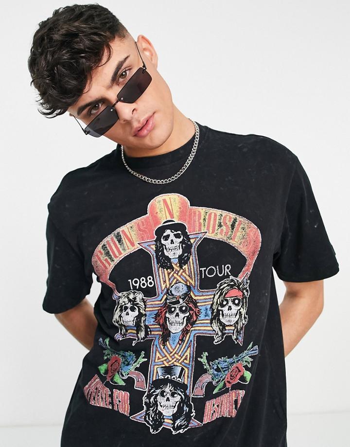 Only & Sons Guns & Roses T-shirt In Black