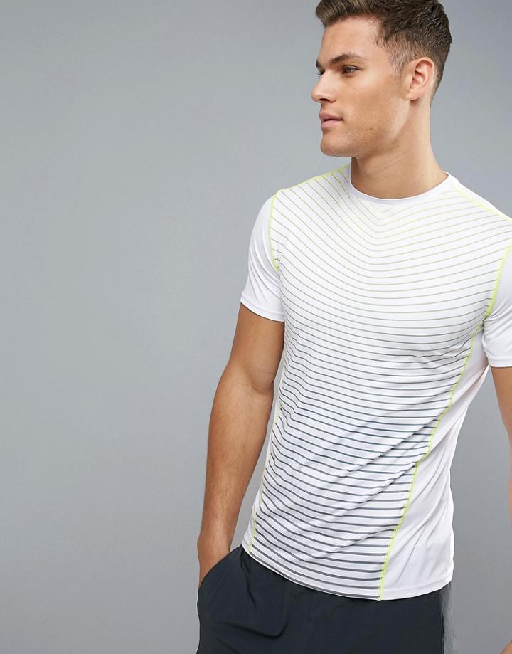 New Look Sport T-shirt With Stripes In White - White