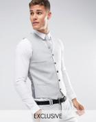 Noak Slim Wedding Vest In Pale Gray - Gray
