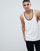 Asos Design Vest With Extreme Racer Back And Contrast Binding - Multi