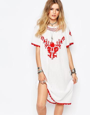 Gat Rimon Lorna Embroidered Dress In White