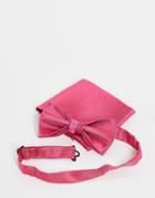 Devils Advocate Wedding Plain Satin Bow Tie And Pocket Square-purple