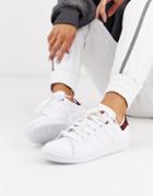 Adidas Originals Leopard Print Stan Smith Sneaker In White And Maroon-multi