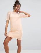 Asos Mesh T-shirt Dress With Cami - Orange