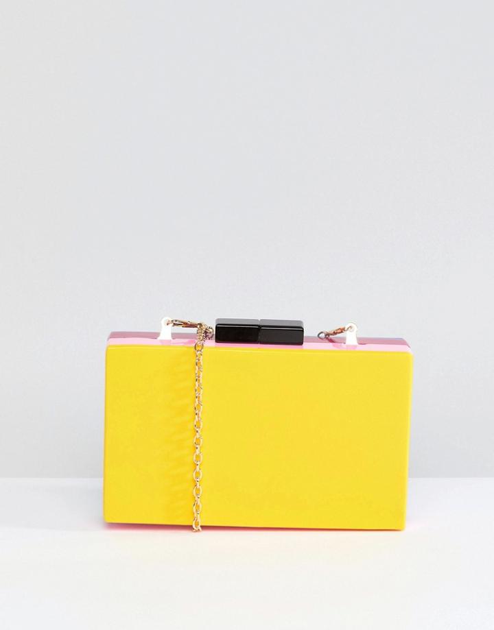 Asos Color Pop Marble Box Clutch - Multi