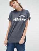 Ellesse Oversized Boyfriend T-shirt With Front Logo - Blue