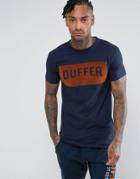 Duffer T-shirt In Navy With Box Logo - Navy