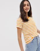 Asos Design T-shirt With Crew Neck In Stripe - Multi