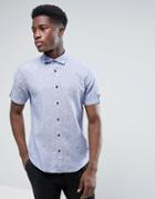 Esprit Short Sleeve Cotton Shirt - Navy