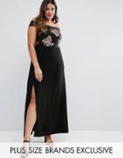 Truly You Sequin Embellished Floral Bardot Maxi Dress - Black