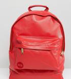 Mi-pac Exclusive Tumbled Faux Leather Backpack In Scarlett Red - Red