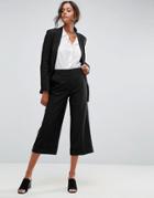 Asos Mix & Match Culotte With Clean Turn Up - Black