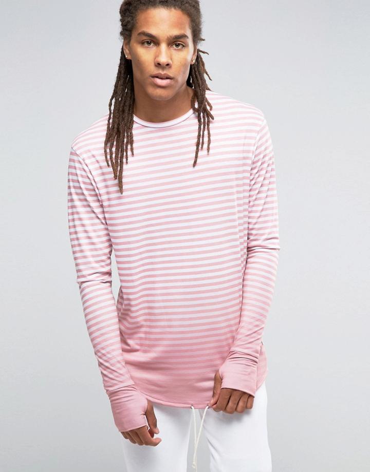 Granted Striped Longsleeve T-shirt - Pink