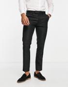 Topman Skinny Jaquard Pants In Black