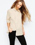 B.young Polka Dot 3/4 Sleeve Shirt - Parisian Night