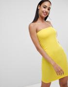 Missguided Bandeau Dress - Yellow
