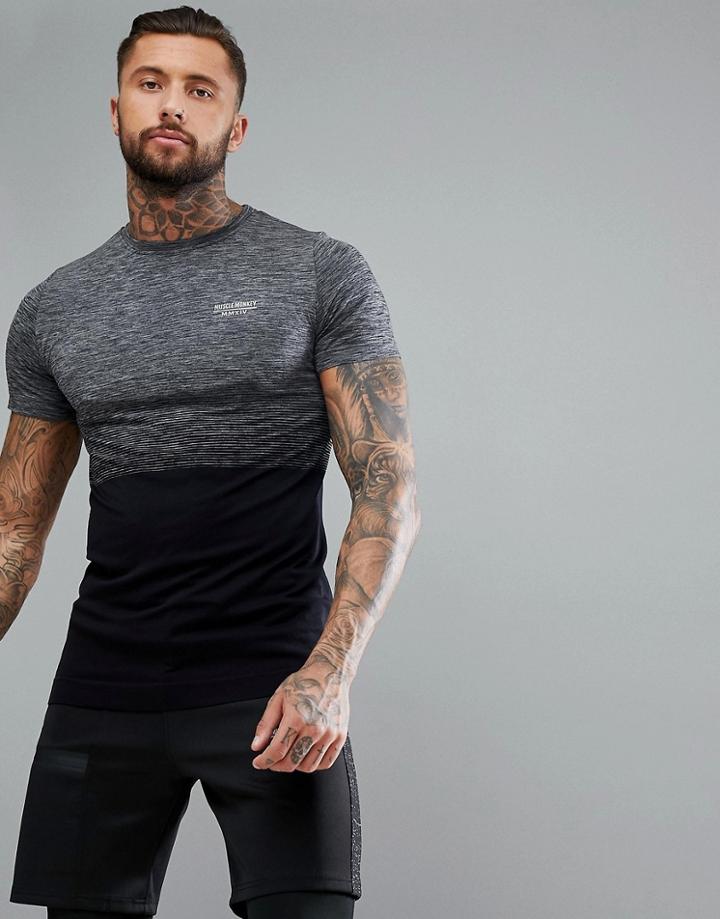 Muscle Monkey Muscle T-shirt In Gray Fade - Gray