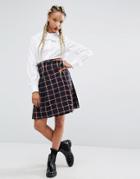Sister Jane Campus Skirt In Check - Navy