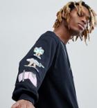 Crooked Tongues X Lucas Beaufort Long Sleeve T-shirt With Print In Black - Black