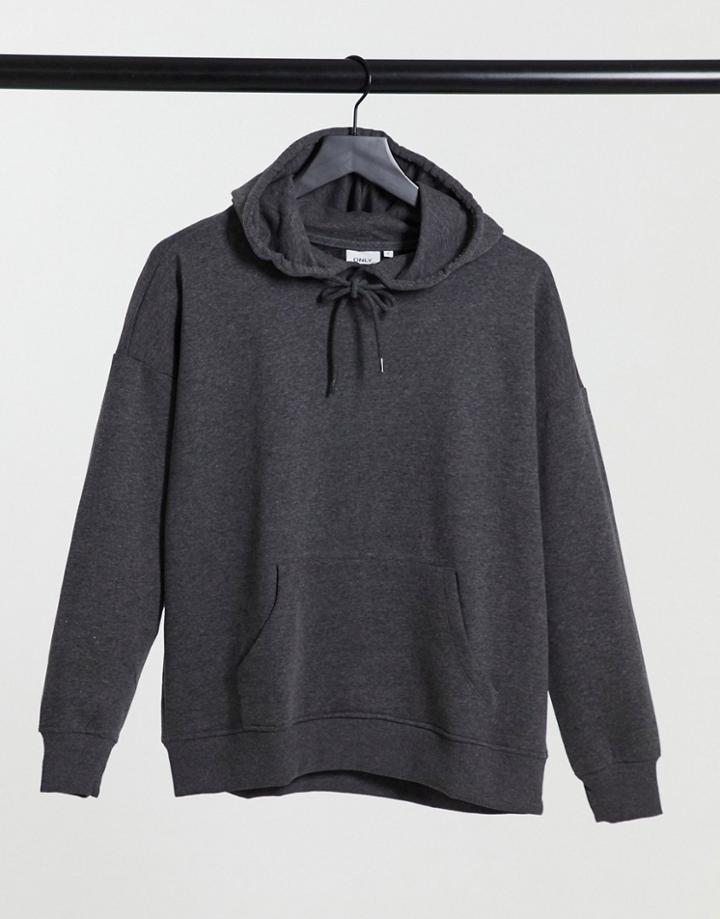 Only Coordinating Hoodie In Dark Gray-grey