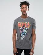 Asos Kiss T-shirt With Oil Wash In Relaxed Skater Fit - Black