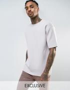 Mennace Knitted T-shirt In Light Gray - Gray
