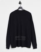 Asos Unrvlld Spply Oversized Long Sleeve T-shirt With Logo Print In Black